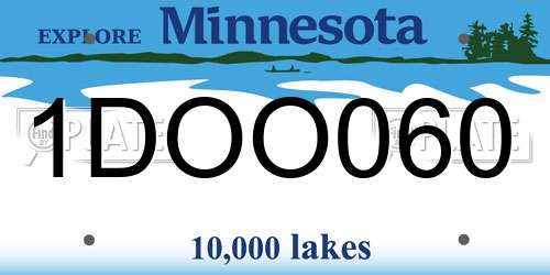 1DOO060 Minnesota License Plate