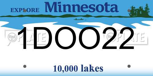 1DOO22 Minnesota License Plate