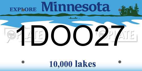 1DOO27 Minnesota License Plate