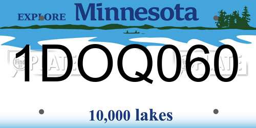 1DOQ060 Minnesota License Plate