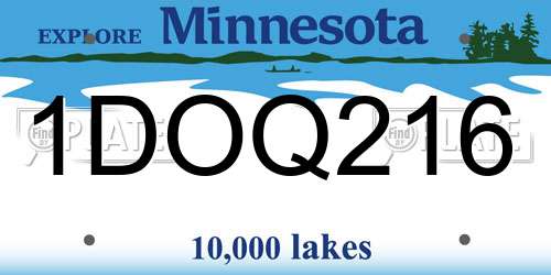 1DOQ216 Minnesota License Plate