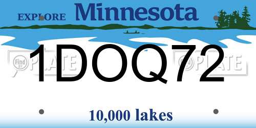 1DOQ72 Minnesota License Plate