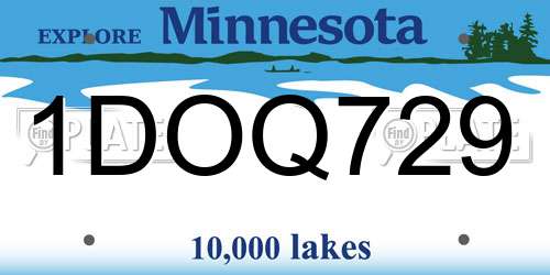 1DOQ729 Minnesota License Plate