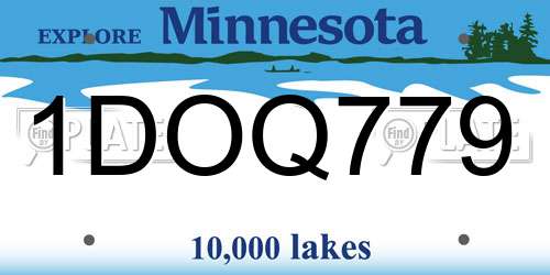 1DOQ779 Minnesota License Plate