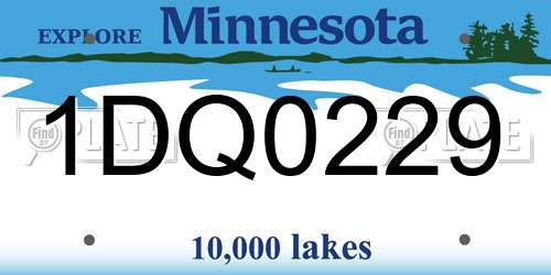 1DQ0229 Minnesota License Plate