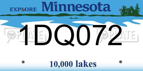 1DQ072 Minnesota License Plate