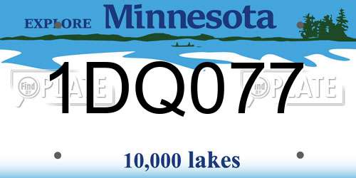 1DQ077 Minnesota License Plate