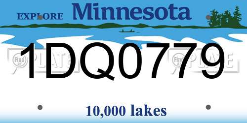 1DQ0779 Minnesota License Plate