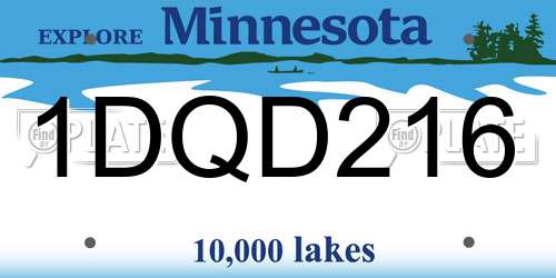 1DQD216 Minnesota License Plate