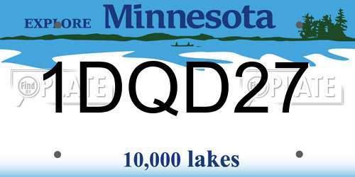 1DQD27 Minnesota License Plate