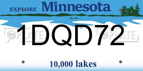 1DQD72 Minnesota License Plate
