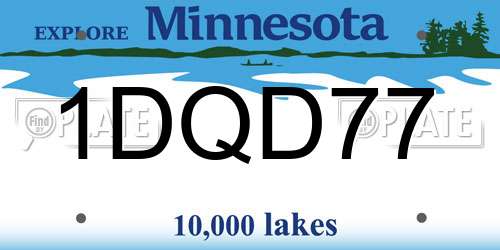 1DQD77 Minnesota License Plate