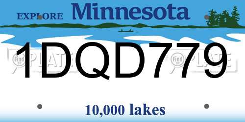 1DQD779 Minnesota License Plate