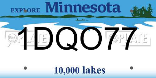 1DQO77 Minnesota License Plate