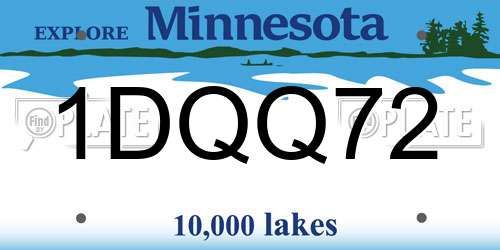 1DQQ72 Minnesota License Plate