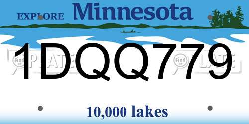1DQQ779 Minnesota License Plate