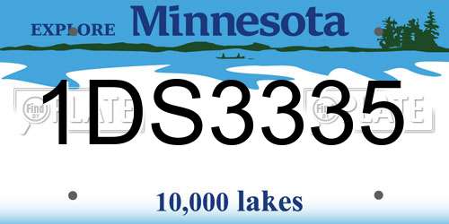 1DS3335 Minnesota License Plate