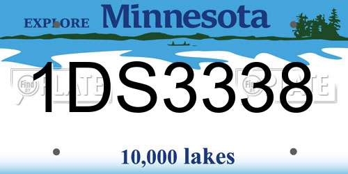 1DS3338 Minnesota License Plate