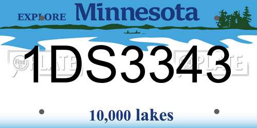 1DS3343 Minnesota License Plate