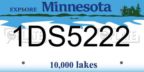1DS5222 Minnesota License Plate
