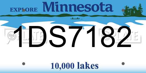 1DS7182 Minnesota License Plate