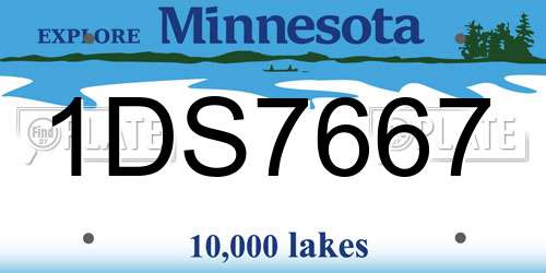 1DS7667 Minnesota License Plate