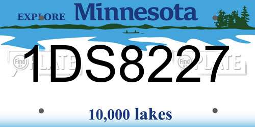 1DS8227 Minnesota License Plate