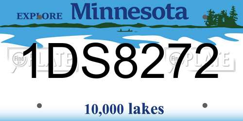 1DS8272 Minnesota License Plate