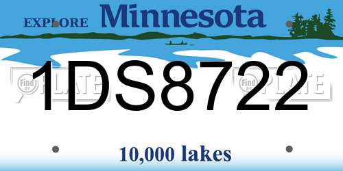1DS8722 Minnesota License Plate