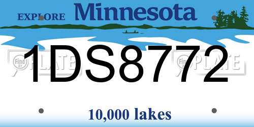 1DS8772 Minnesota License Plate