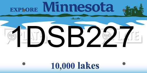 1DSB227 Minnesota License Plate