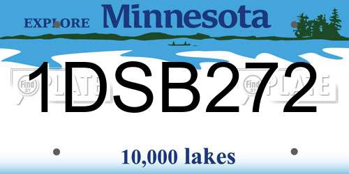 1DSB272 Minnesota License Plate