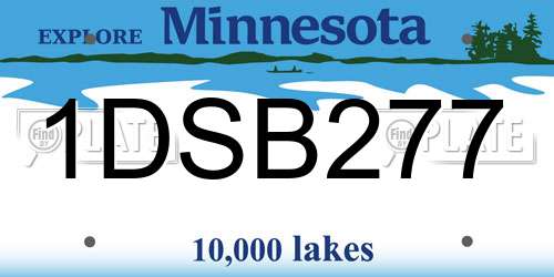 1DSB277 Minnesota License Plate