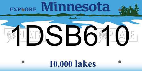 1DSB610 Minnesota License Plate
