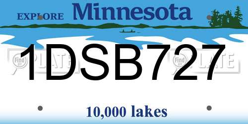 1DSB727 Minnesota License Plate