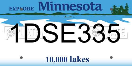 1DSE335 Minnesota License Plate