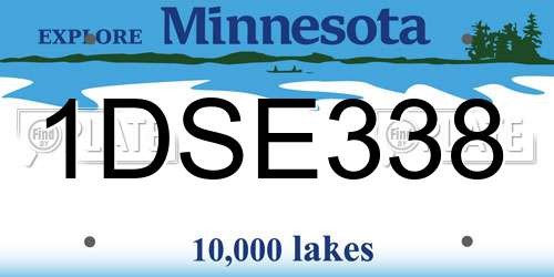 1DSE338 Minnesota License Plate