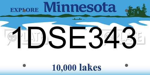 1DSE343 Minnesota License Plate