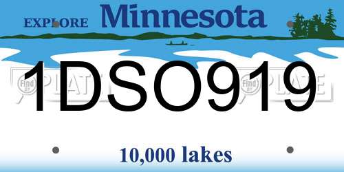 1DSO919 Minnesota License Plate