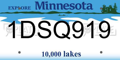 1DSQ919 Minnesota License Plate