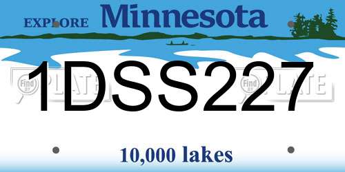 1DSS227 Minnesota License Plate