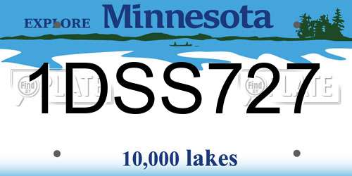 1DSS727 Minnesota License Plate