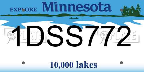 1DSS772 Minnesota License Plate