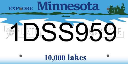 1DSS959 Minnesota License Plate