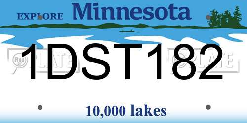 1DST182 Minnesota License Plate