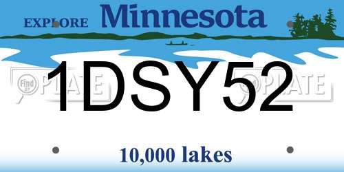 1DSY52 Minnesota License Plate