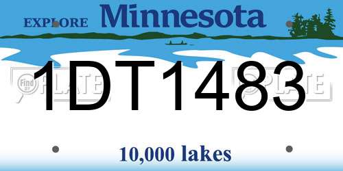 1DT1483 Minnesota License Plate