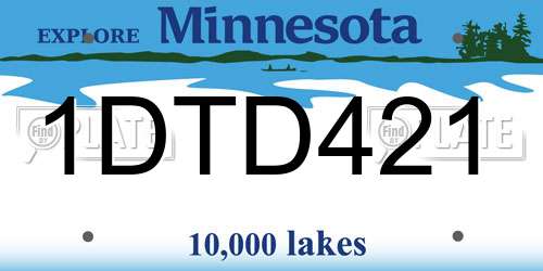 1DTD421 Minnesota License Plate