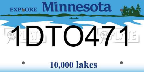 1DTO471 Minnesota License Plate