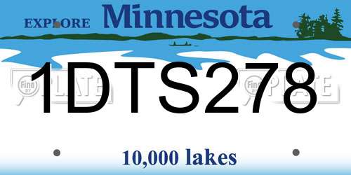 1DTS278 Minnesota License Plate